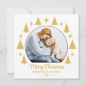 Prettig Kerstfeest Prettig Als Een Moeder Wit Goud Kaart (Voorkant)
