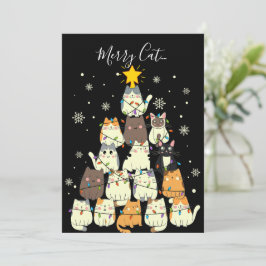 Prettig kerstfeest Prettig Katten-Kerstmis Kattenb Feestdagenkaart