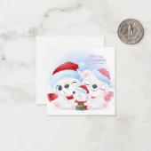 Prettig kerstfeest/prettige feestdagen notitiekaartje (Voorkant / Achterkant in situ)