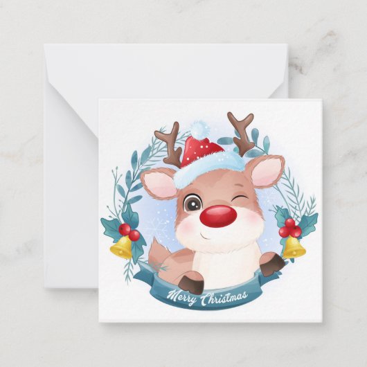 Prettig kerstfeest/prettige feestdagen notitiekaartje (Voorkant)