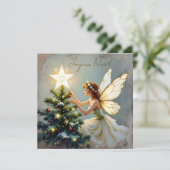 Prettig Kerstfeest | Pretty Fairy Persoonlijke Ker Feestdagenkaart (Staand voorkant)