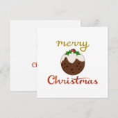 Prettig kerstfeest +Pudding Design Feestdagenkaart (Voorkant / Achterkant)