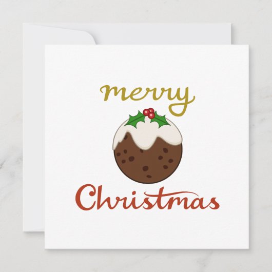 Prettig kerstfeest +Pudding Design Feestdagenkaart (Voorkant)