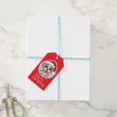 Prettig kerstfeest Puppy Cadeaulabel (Met Touw)