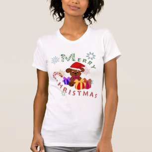 Prettig kerstfeest Puppy Kerstcadeaus en Sneeuwvlo T-shirt
