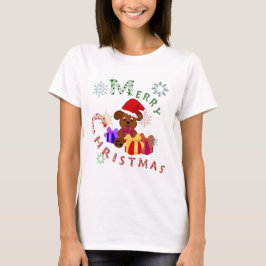 Prettig kerstfeest Puppy Kerstcadeaus en Sneeuwvlo T-shirt