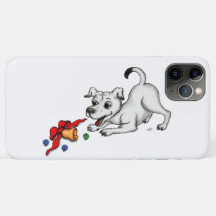 Prettig kerstfeest! Puppy met Bel en Bal iPhone 11 Pro Max Hoesje
