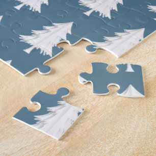 Prettig kerstfeest Puurste Parelwitte Boom Blauw Legpuzzel