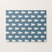 Prettig kerstfeest Puurste Parelwitte Boom Blauw Legpuzzel (Horizontaal)
