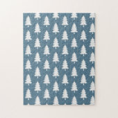 Prettig kerstfeest Puurste Parelwitte Boom Blauw Legpuzzel (Verticaal)
