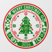 Prettig kerstfeest raamsticker (Vel)