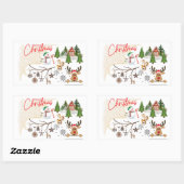 Prettig kerstfeest rechthoekige sticker (Vel)
