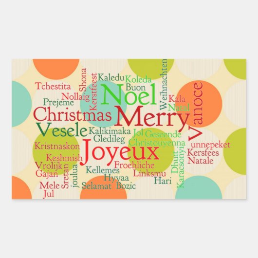 Prettig kerstfeest rechthoekige sticker (Voorkant)