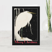 Prettig kerstfeest - Reiger in de sneeuw - Ohara K Kaart (Voorkant)