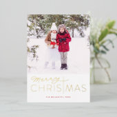 Prettig kerstfeest Religieuze folie kerstkaart Folie Feestdagenkaart (Staand Voorkant)