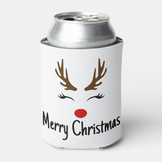 Prettig kerstfeest rendier blikjeskoeler (Blikje Voorkant)