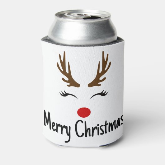 Prettig kerstfeest rendier blikjeskoeler (Blikje Achterkant)