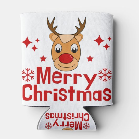 Prettig kerstfeest rendier blikjeskoeler (Achterkant)