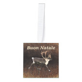 Prettig Kerstfeest - Rendier Bull Caribou Decoratie (Voorkant)