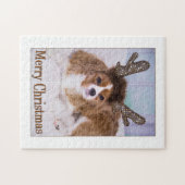Prettig kerstfeest Rendier Cavalier King Charles Legpuzzel (Horizontaal)