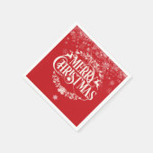 Prettig kerstfeest rendier hulst winter sneeuwvlok servet (Hoek)