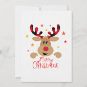 Prettig kerstfeest rendier kaart (Voorkant)