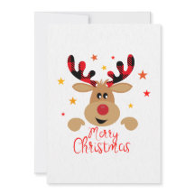 Prettig kerstfeest rendier kaart 