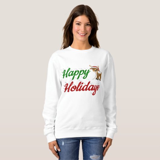Prettig kerstfeest rendier kerst script trui (Voorkant volledig)