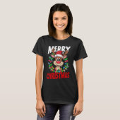 Prettig kerstfeest rendier Kerst vakantie T-shirt (Voorkant volledig)