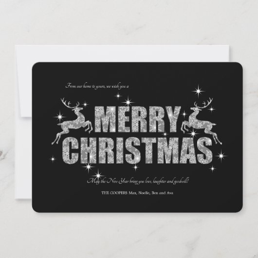 Prettig kerstfeest rendier kerstkaart (Voorkant)