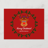 Prettig kerstfeest! Rendier kerstkaart Briefkaart (Voorkant)