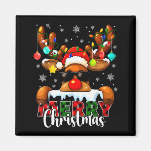 Prettig kerstfeest rendier Kerstmis Familie Matchi Magneet