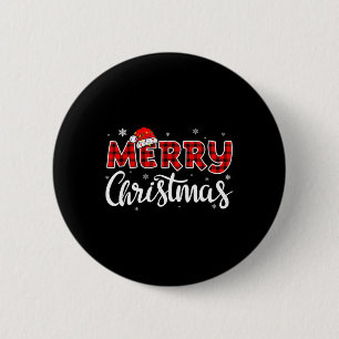 Prettig kerstfeest Rendier Kerstmis Familie Vrouwe Ronde Button 5,7 Cm