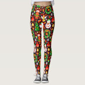 Prettig kerstfeest Rendier Rudolph Leggings (Voorkant)
