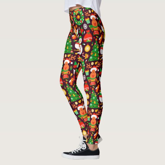 Prettig kerstfeest Rendier Rudolph Leggings (Links)