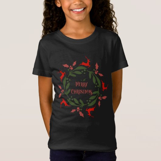 Prettig kerstfeest rendier t-shirt (Voorkant)