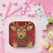 Prettig kerstfeest Rendieren Papieren Bordje (Feest)