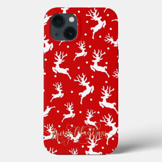 Prettig kerstfeest Rendieren Rood Case-Mate iPhone Case (Achterkant)