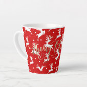 Prettig kerstfeest Rendieren Rood Latte Mok (Linkerhoek)