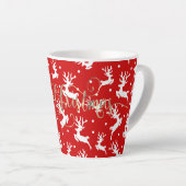 Prettig kerstfeest Rendieren Rood Latte Mok (Rechterhoek)
