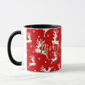 Prettig kerstfeest Rendieren Rood Mok (Links)