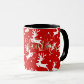 Prettig kerstfeest Rendieren Rood Mok (Voorkant rechts)