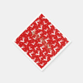 Prettig kerstfeest Rendieren Rood Servet (Hoek)