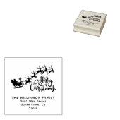 Prettig kerstfeest rendiergezin rubberstempel (Gestempeld)