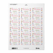 Prettig kerstfeest | Retouradres in rode typografi Etiket (Full Sheet)