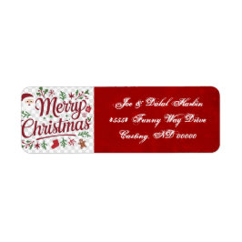 Prettig kerstfeest retouradreslabels etiket