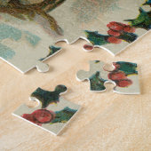 Prettig kerstfeest - retro ansichtkaart, kinderen, legpuzzel (Zijkant)