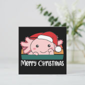 Prettig kerstfeest Retro Axolotl Kerst Uitnodiging (Staand voorkant)