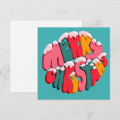 Prettig kerstfeest Retro bubbel letters Sneeuw Cut (Voorkant / Achterkant)