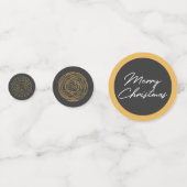 Prettig kerstfeest Retro Gouden Uitbarsting Spette Confetti (Voorkanten)